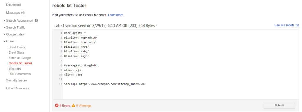 Robots.txt Testing Tool