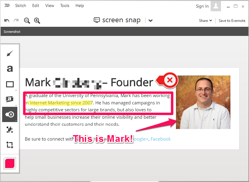 Mark Ginsberg Skitch Screenshot Digital Marketing